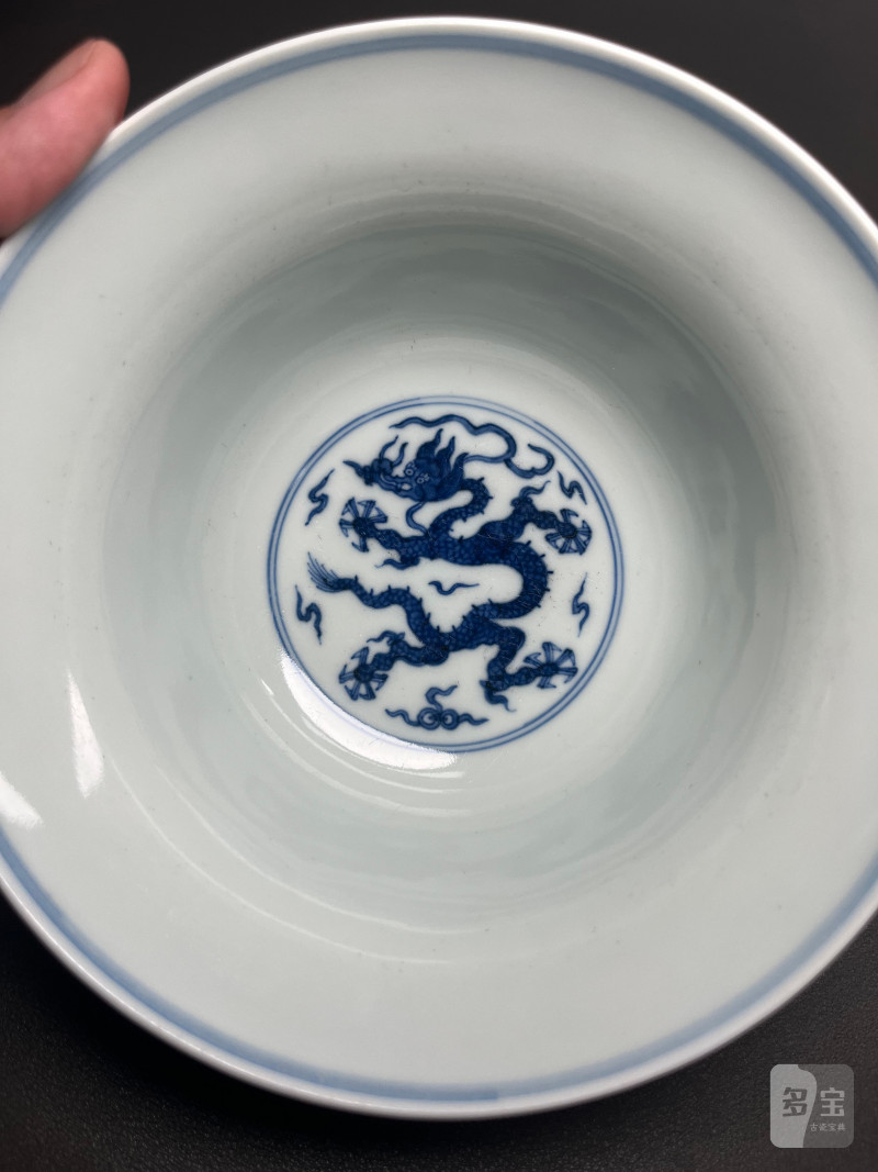 清乾隆  青花云龙纹折腰碗 - 图10